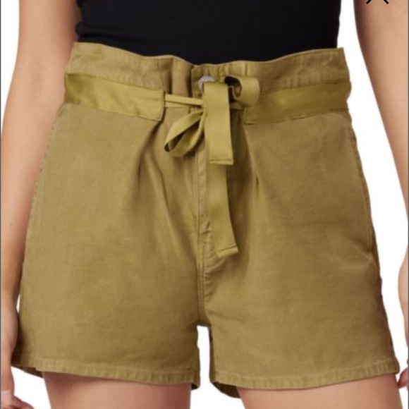 Hudson Jeans Pants - NWT‎ Hudson Jeans green moss Linen Paperbag Shorts size 28 B9